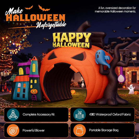 Halloween Inflatable Pumpkin Arch – Large Outdoor Party & Yard Decor