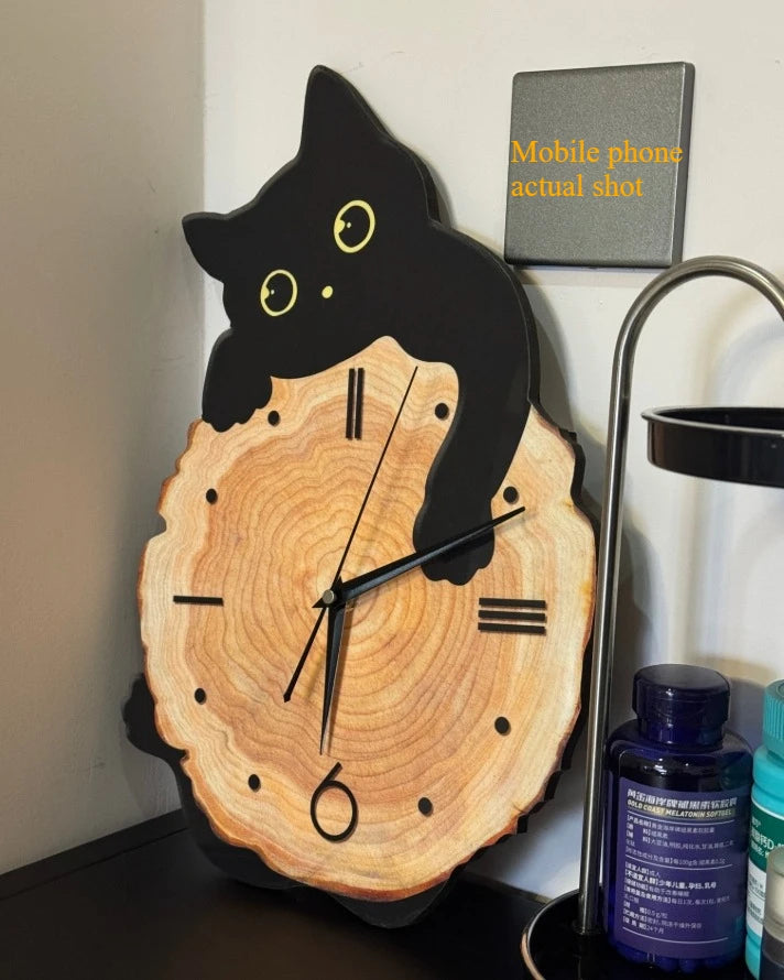 Cute Cat Wall Clock – Swing Tail Design | Modern Silent Cartoon Wall Clock Decor