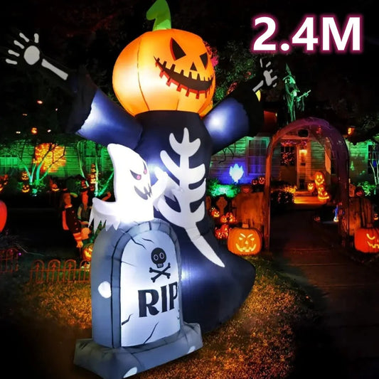 Inflatable Halloween Pumpkin Decoration for Outdoor Yard & Garden