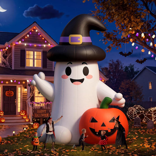 Halloween Inflatable Ghost & Pumpkin Arch | Outdoor Party Entrance Decoration