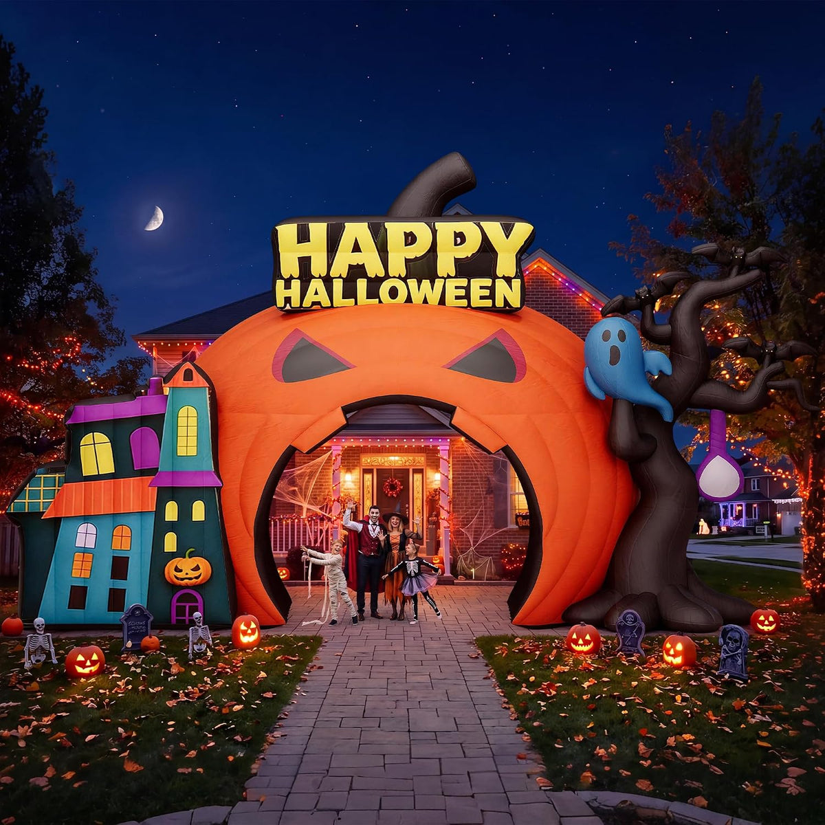 Halloween Inflatable Pumpkin Arch – Large Outdoor Party & Yard Decor