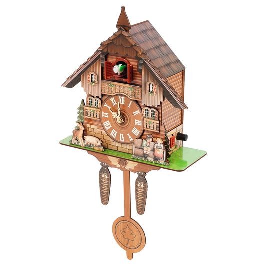 Vintage Cuckoo Wall Clock – Wooden Bird Chime Clock | Classic Rustic Home Decor