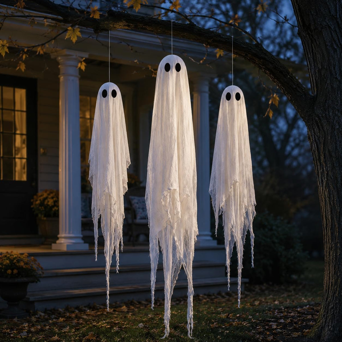 Hanging Ghost Halloween Decoration – Pre-Assembled Outdoor Spooky Decor