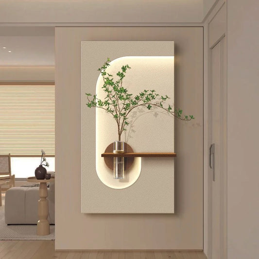 LED Integrated 3D Wall Art – Modern Textured Sandstone Panel with Ambient Lighting | Luxury Wall Decor