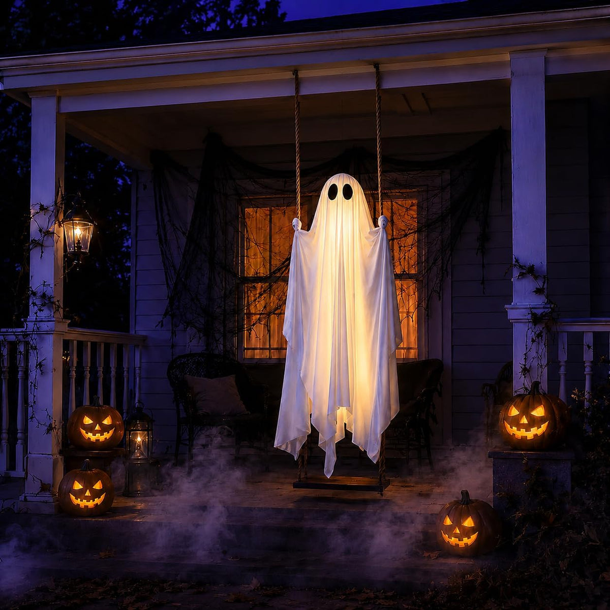 Hanging Ghost Halloween Decoration – Pre-Assembled Outdoor Spooky Decor