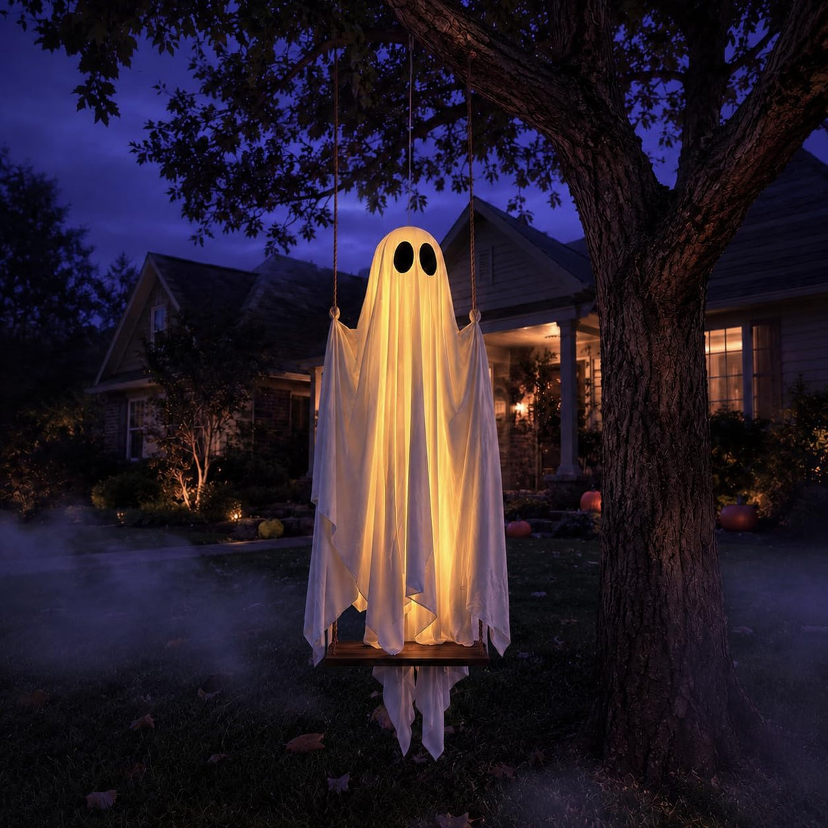 Hanging Ghost Halloween Decoration – Pre-Assembled Outdoor Spooky Decor