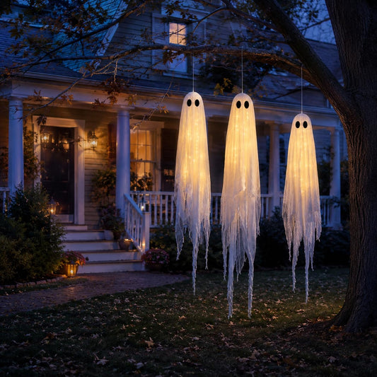 Hanging Ghost Halloween Decoration – Pre-Assembled Outdoor Spooky Decor