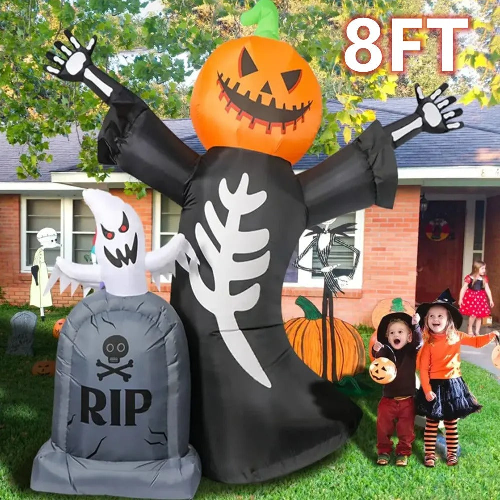 Inflatable Halloween Pumpkin Decoration for Outdoor Yard & Garden