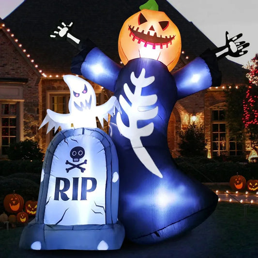 Inflatable Halloween Pumpkin Decoration for Outdoor Yard & Garden