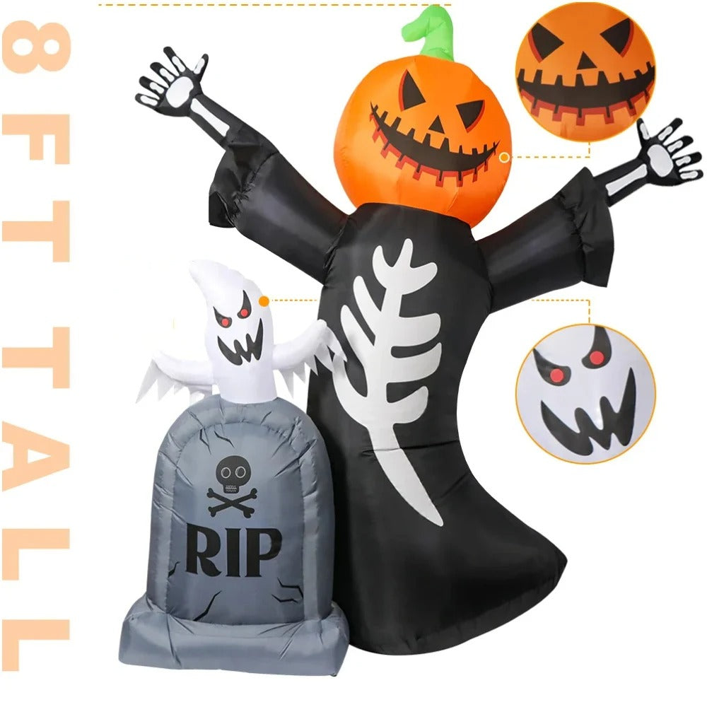 Inflatable Halloween Pumpkin Decoration for Outdoor Yard & Garden