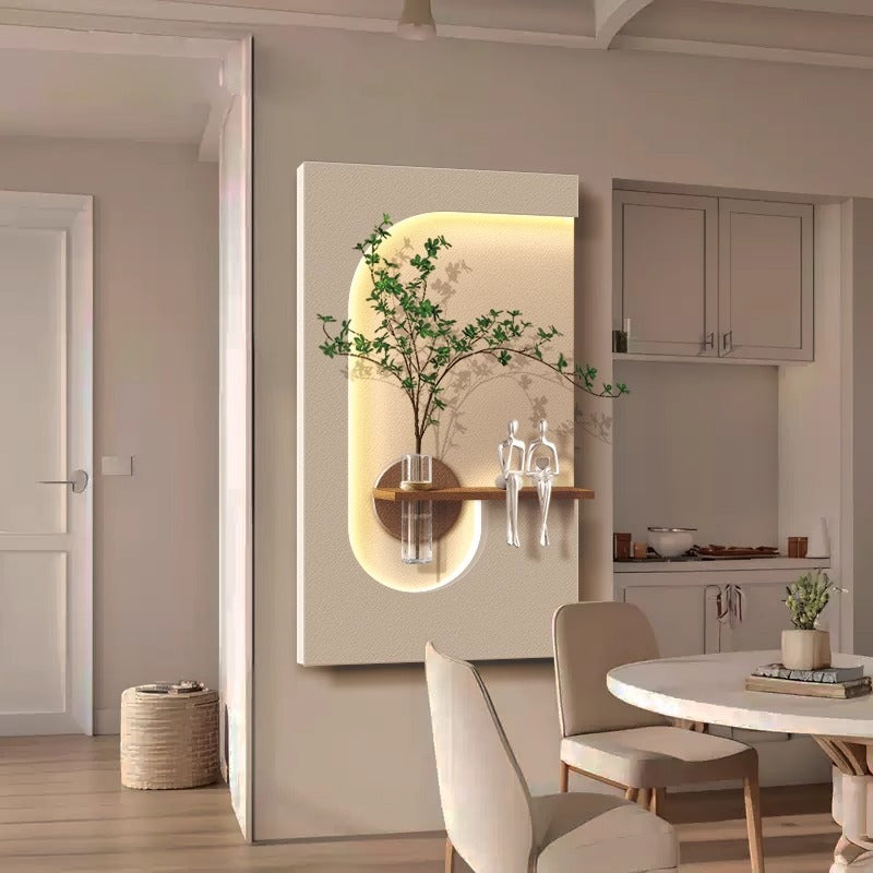 LED Integrated 3D Wall Art – Modern Textured Sandstone Panel with Ambient Lighting | Luxury Wall Decor