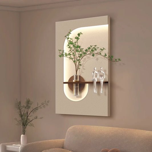 LED Integrated 3D Wall Art – Modern Textured Sandstone Panel with Ambient Lighting | Luxury Wall Decor